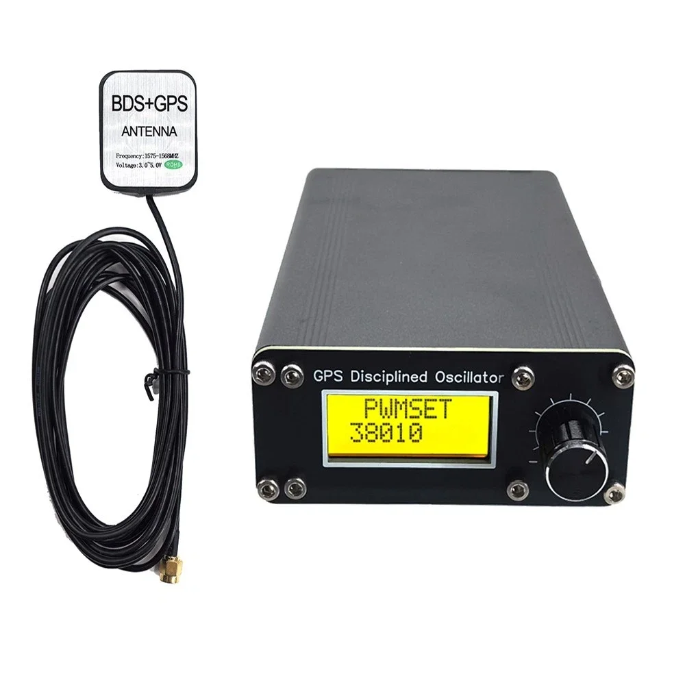 GPSDO 10MHz Frequency Signal Source Positioning System Square Wave GPS Disciplined Oscillator with LCD Display