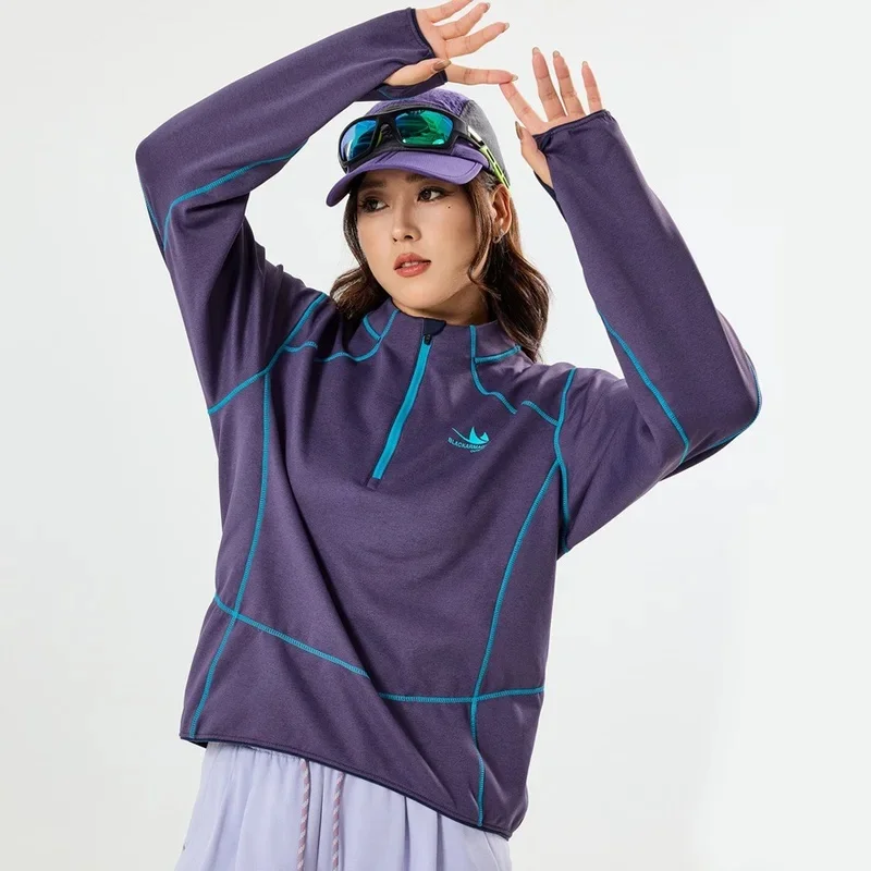 Men Women Outdoor Loose Fashion Stand Collar Sports Long Sleeve Quick Dry T-shirt Cycling Running Tshirt Unisex T Shirts Tops