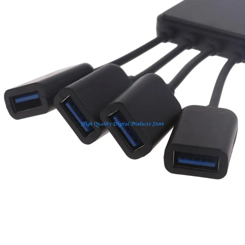 U2JE 4 1 tipo C Hub masculino para fêmea Adaptador USB 2.0 Splitter Tipo C para PC