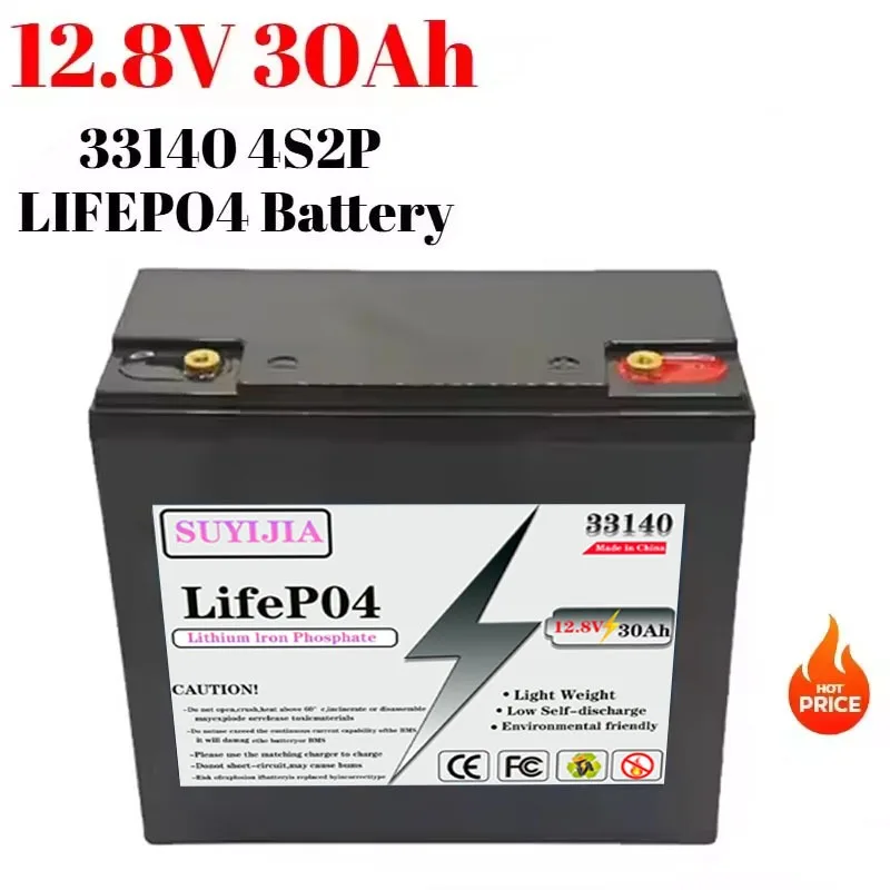 33140 Nueva producción 4S2P 12V LiFePO4 30Ah batería incorporada BMS batería de fosfato de hierro y litio 4000 + carrito de golf vida útil de ciclo solar