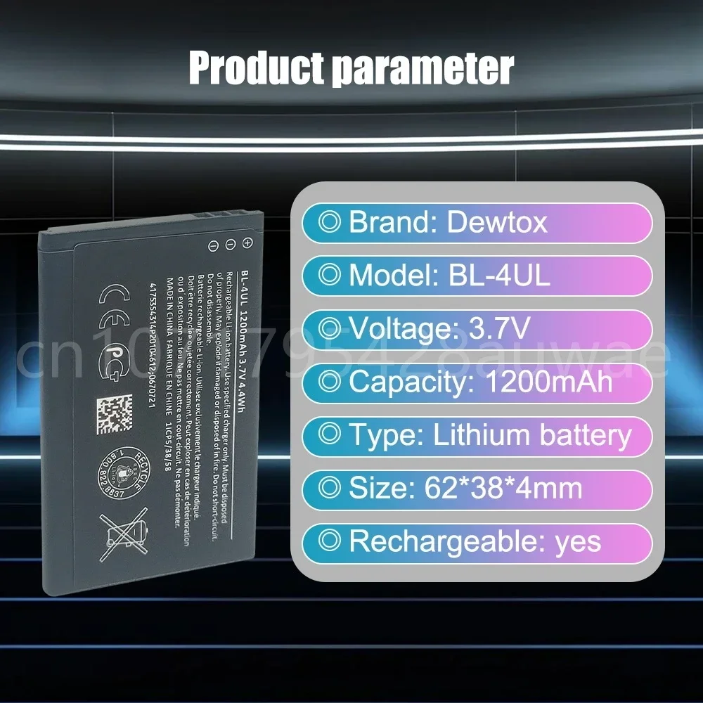 BL-4UL 1200mAh Battery for Nokia Asha 225 RM-1011 1012 1126 1172 TA-1030 New HIgh Quality Battery+Tracking Number