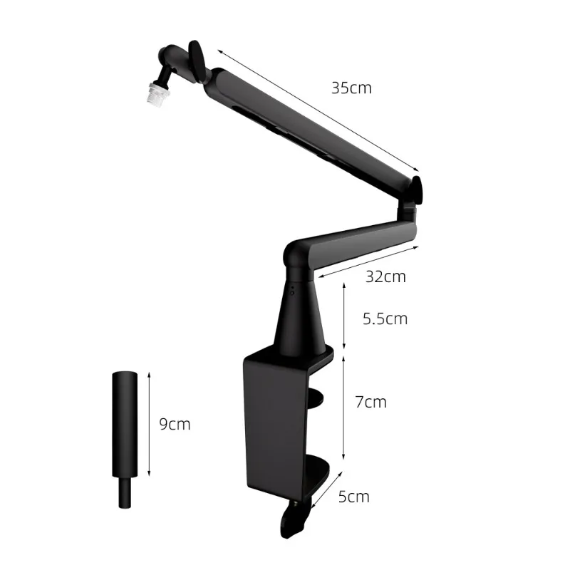 Suitable For Microphone Boom Arm Stand, Adjustable Low Profile Mic Holder, Cable Management For Live Streaming, Not Original