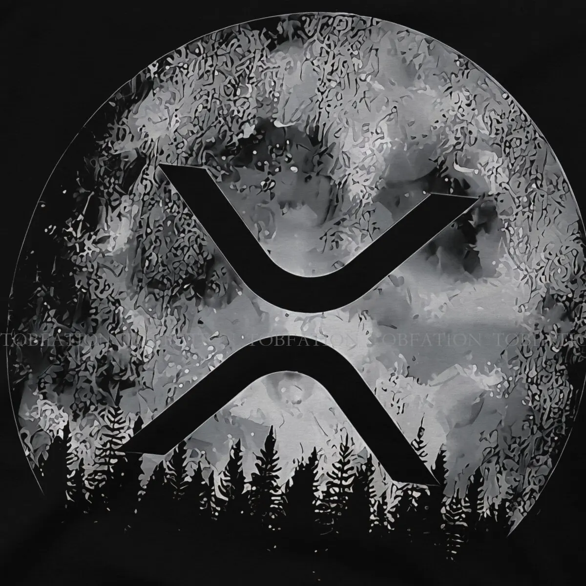 Ripple XRP Coin To The Moon Harajuku TShirt Cryptocurrency Creative Tops Leisure T Shirt Men Tee Unique Gift Clothes