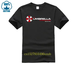 LEQEMAO Umbrella Corporation T-Shirt 100% Cotton Evil Resident Afterlife Computer Game Printed T Shirts Short Sleeve Hipster Tee