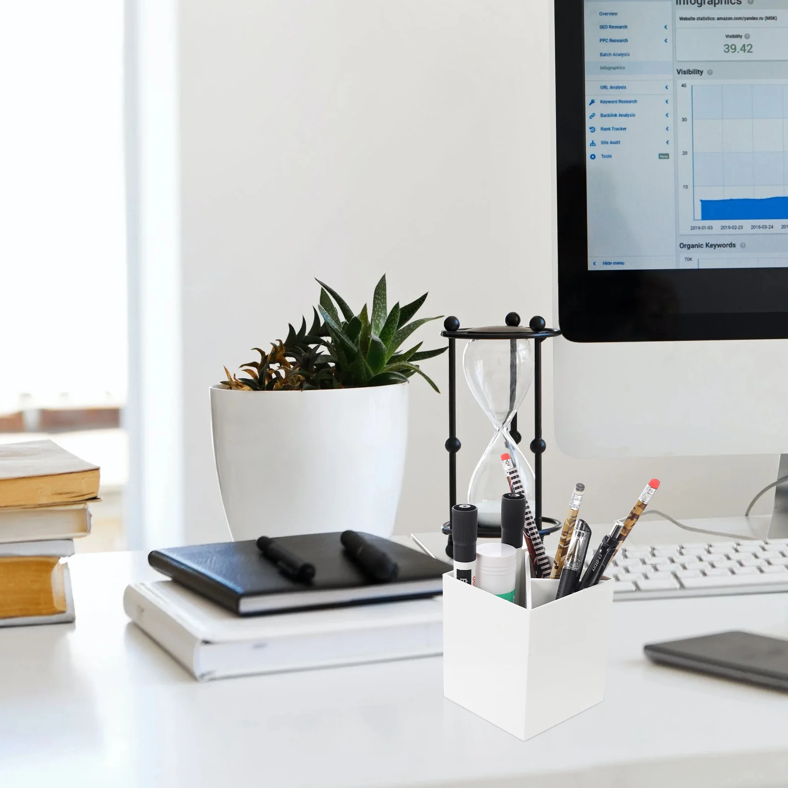 Plastic Pen Storage Box Multi gird Container Lightweight Creative Pencil Holder Desk ganizer Bedroom Study Office Use