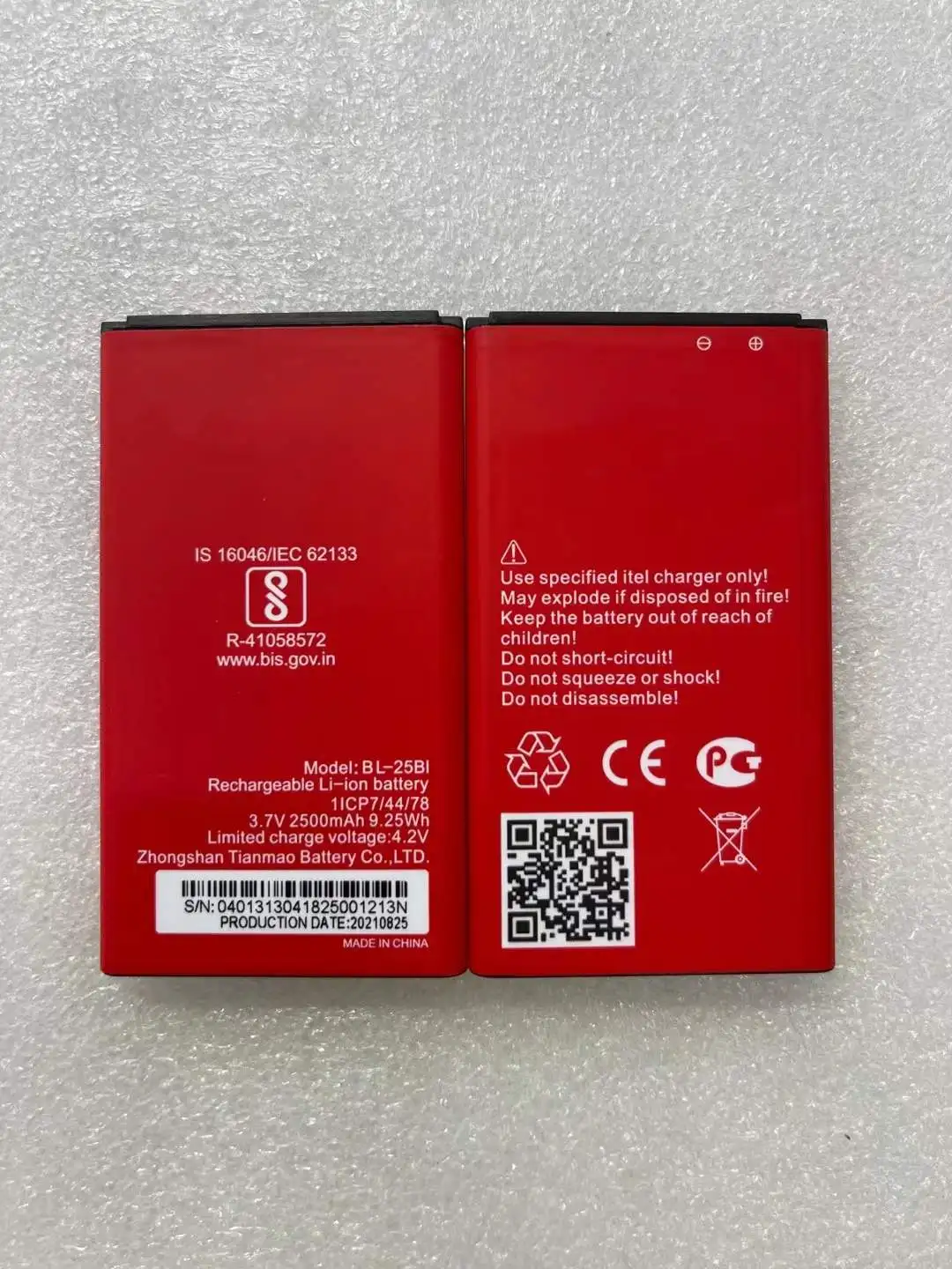 New 3.7V 2500mAh 9.25Wh Itel BL-25BI iReplacement Battery For itel it-5606 mobile phone high quality Li-ion bateria