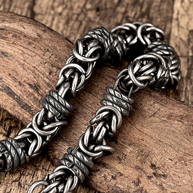 New Vintage Braided Stainless Steel Men Bracelet Hip Hop Simple Braided Lantern Hand Chain For Male boyfriend Trendy Bangle Gift