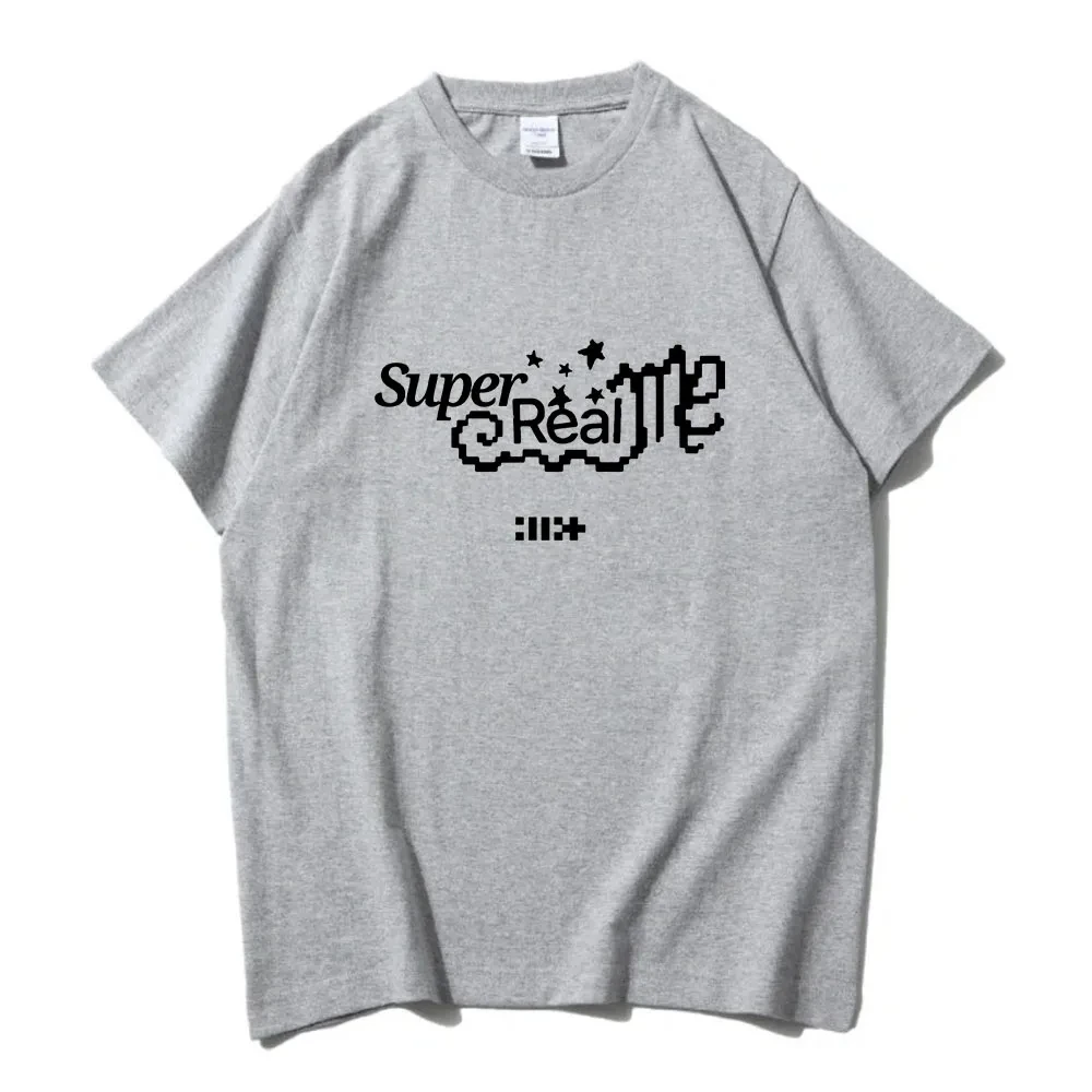 ILLIT Kpop Band T-shirts Super Real Me Letter Printing Tee-shirt Hip Hop Streetwear Summer Women/Men Tshirts Cotton Comfortable