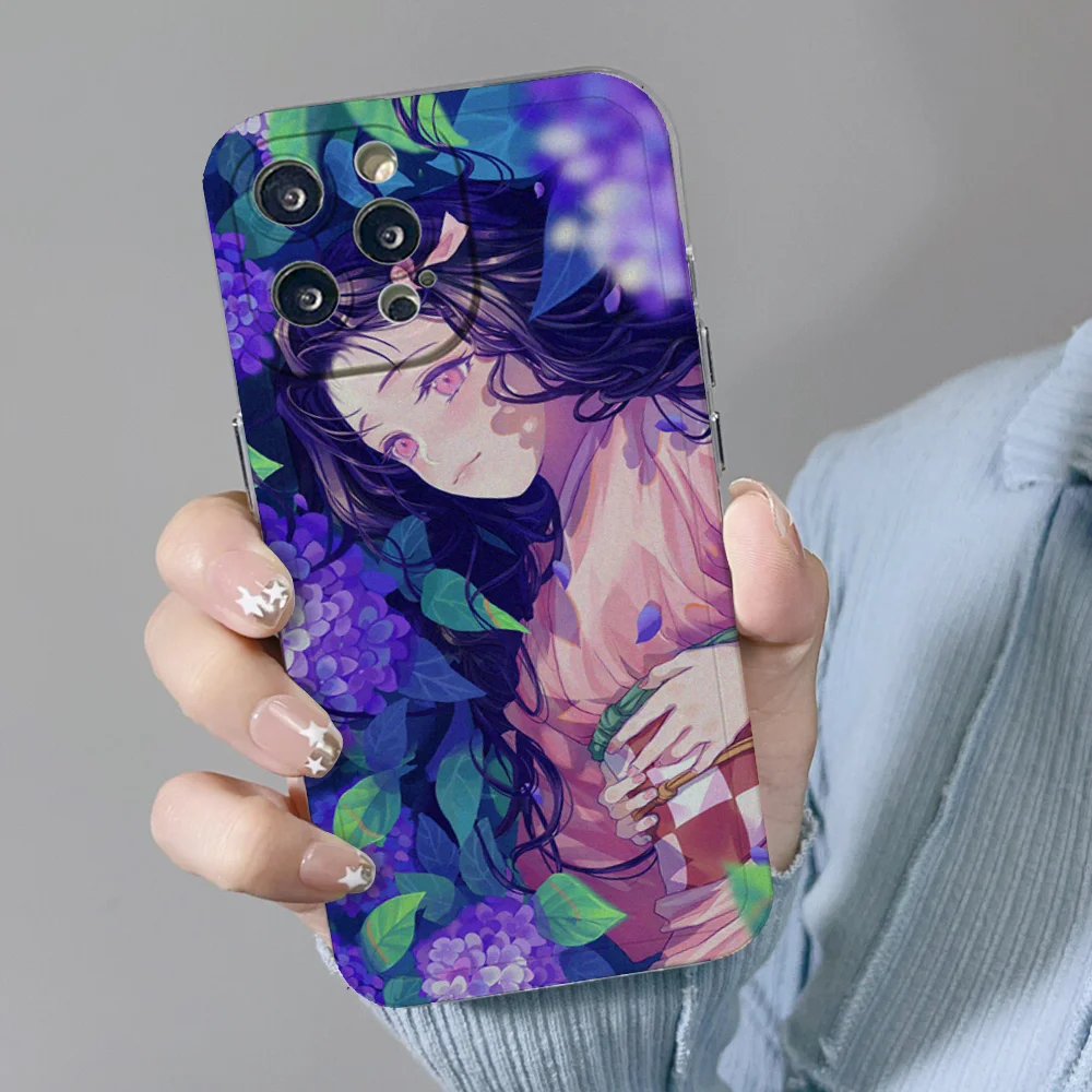 Nezuko Kamado Kimetsu No Yaiba Phone Case For IPhone 11 12 13 14 15 Plus Pro Max Anger Eyes Silicon Clear Soft Cover