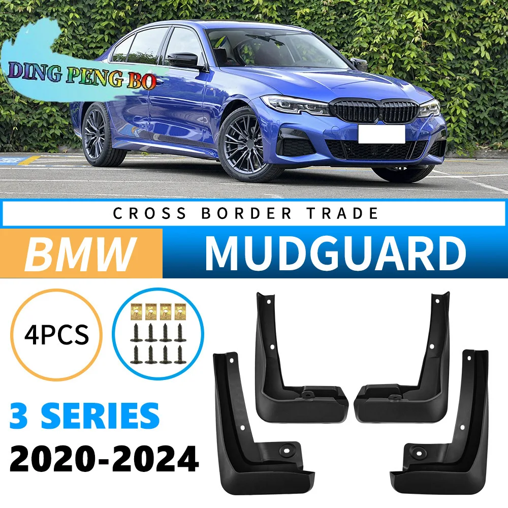 ABS 4Pcs Mud Flaps For BMW 3 Series G20 G21 2020-2024 Black Splash Guards Anti Mud Easy Install Car Accessories