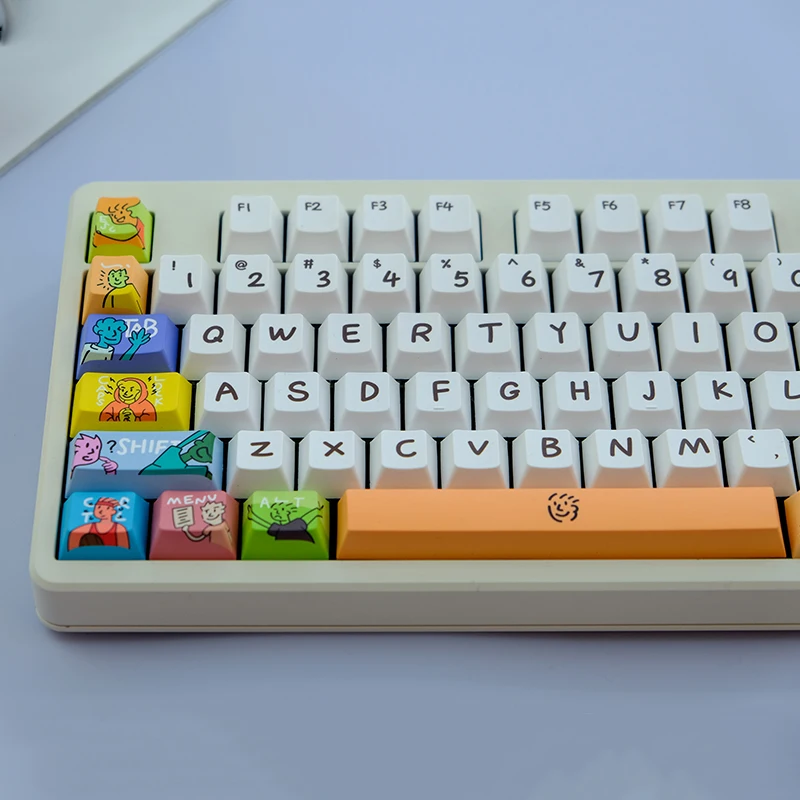 129 Phím Tưởng Tượng Keycap Hình Nhân Vật Hoạt Hình Nhuộm-Tiểu Anh Đào Hồ Sơ PBT Keycap Cho MX Chuyển 61 64 68 84 87 96 104 Bố Trí Bàn Phím