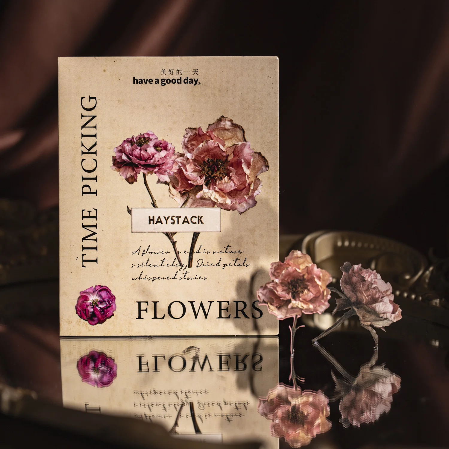 25 PCS/Pack Time Flower Collection Series Sticker Pack, Vintage Floral DIY Journal Scrapbooking Collage Supplies