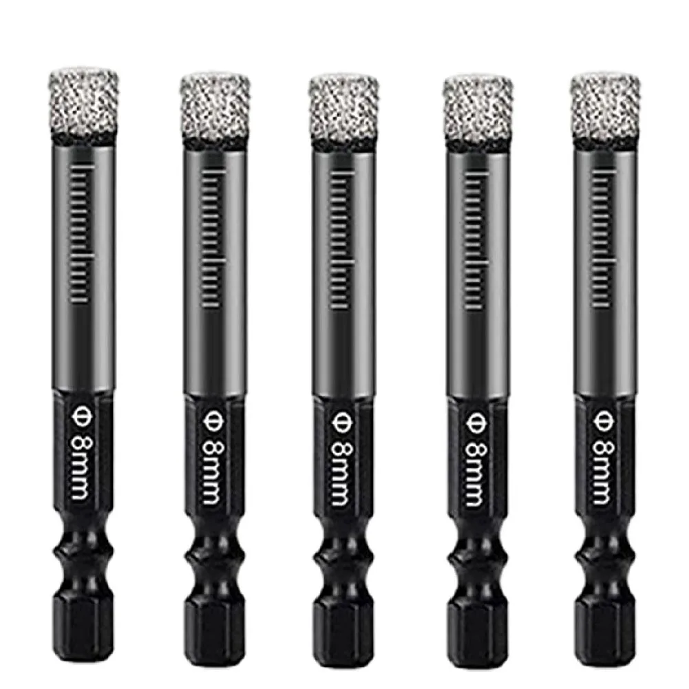 5 قطعة 6 مللي متر/8 مللي متر فراغ صنع من النحاس الماس الجاف مثقاب الخشب عرافة مقبض هول المنشار القاطع للرخام الجرانيت سيراميك زجاج بلاط حجر ثقب مفتوح