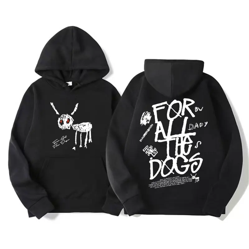 Rapper Drake for All The Dogs Letter Hoodie Men's Hip Hop Vintage Pullovers Sweatshirt Fashion Retro Oversized Hooded Streetwear