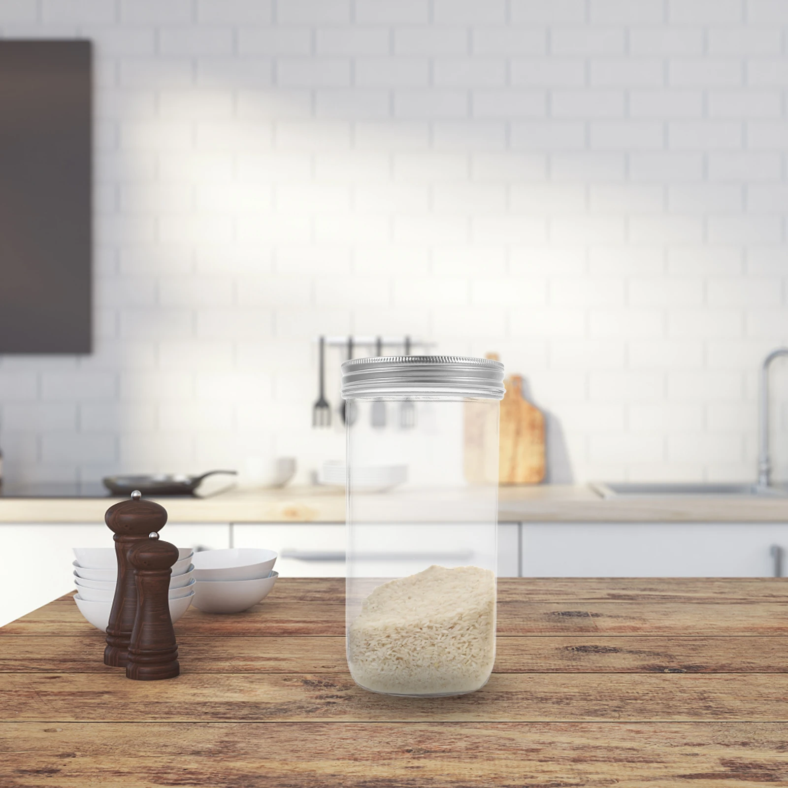 

Glass Airtight Storage Canister Transparent Sealed Jar Kitchen Coffee Snacks Spices Grain Container Glass Sealed Jar