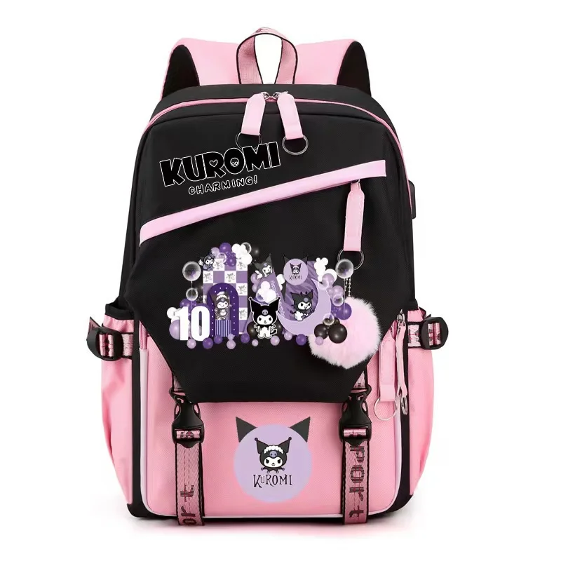 Sanrio Cartoon Anime Kullo Mi Melody Backpack Female, Cute High School Children Large Capacity Ultra Light Sports School Bag