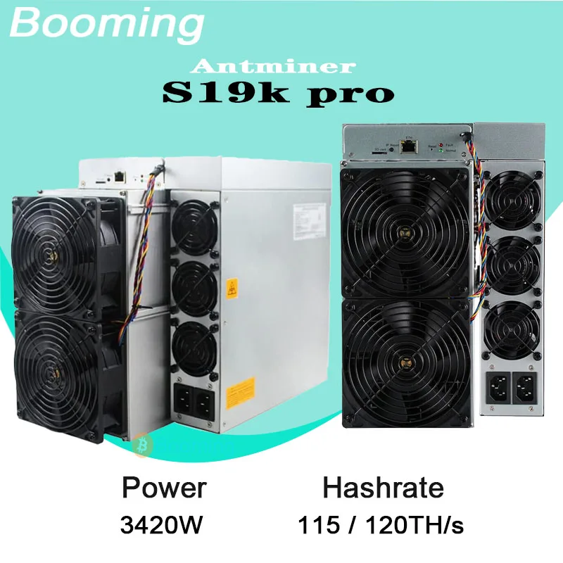 bitmain antminer s19k pro 115t 120t bitcoin btc miner 3420w sha256 asic crypto mining machine high efficiency