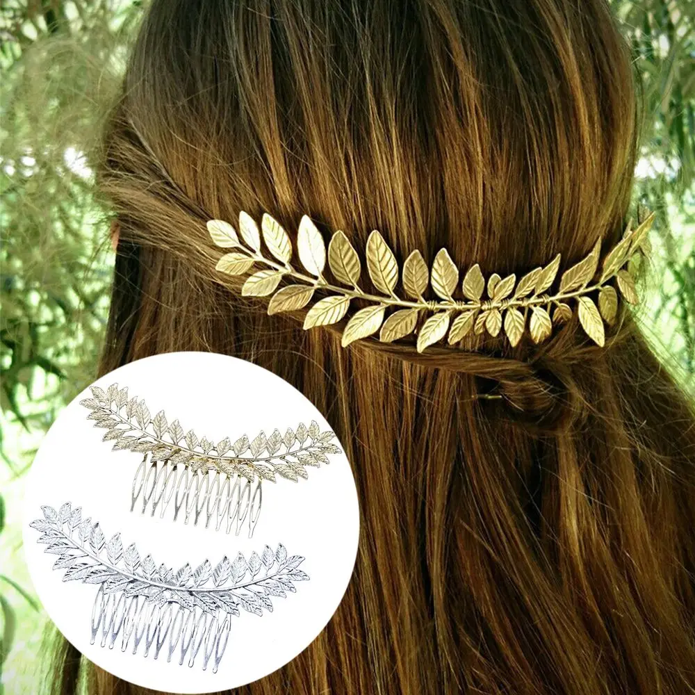 Braut Legierung Kopfbedeckung Brautjungfer Hochzeit Braut Haarkamm Hochzeit Tiara Disk Haar Haarkamm Blätter Kopfbedeckung Haarnadeln