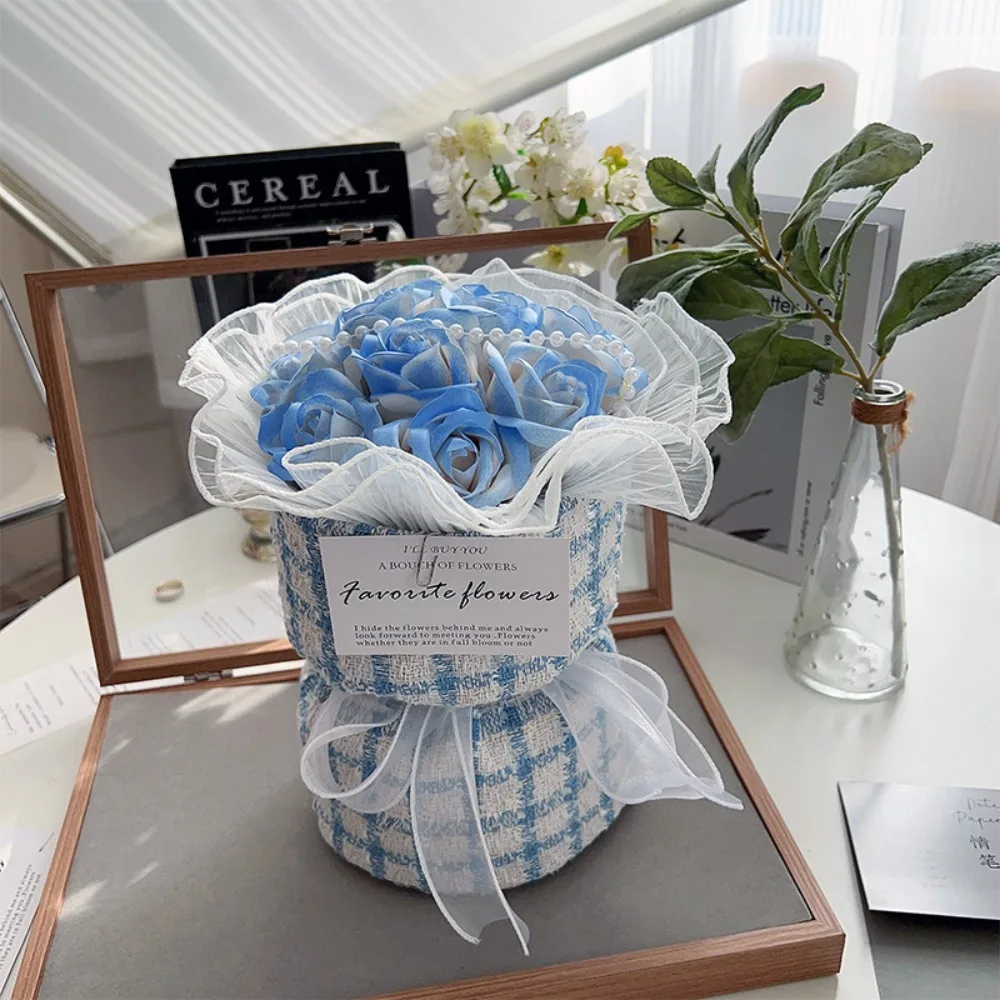 

Creative Soap Flowers Bouquet Handcrafted DIY Fake Rose Flowers Small Rose Bouquet Valentine Day