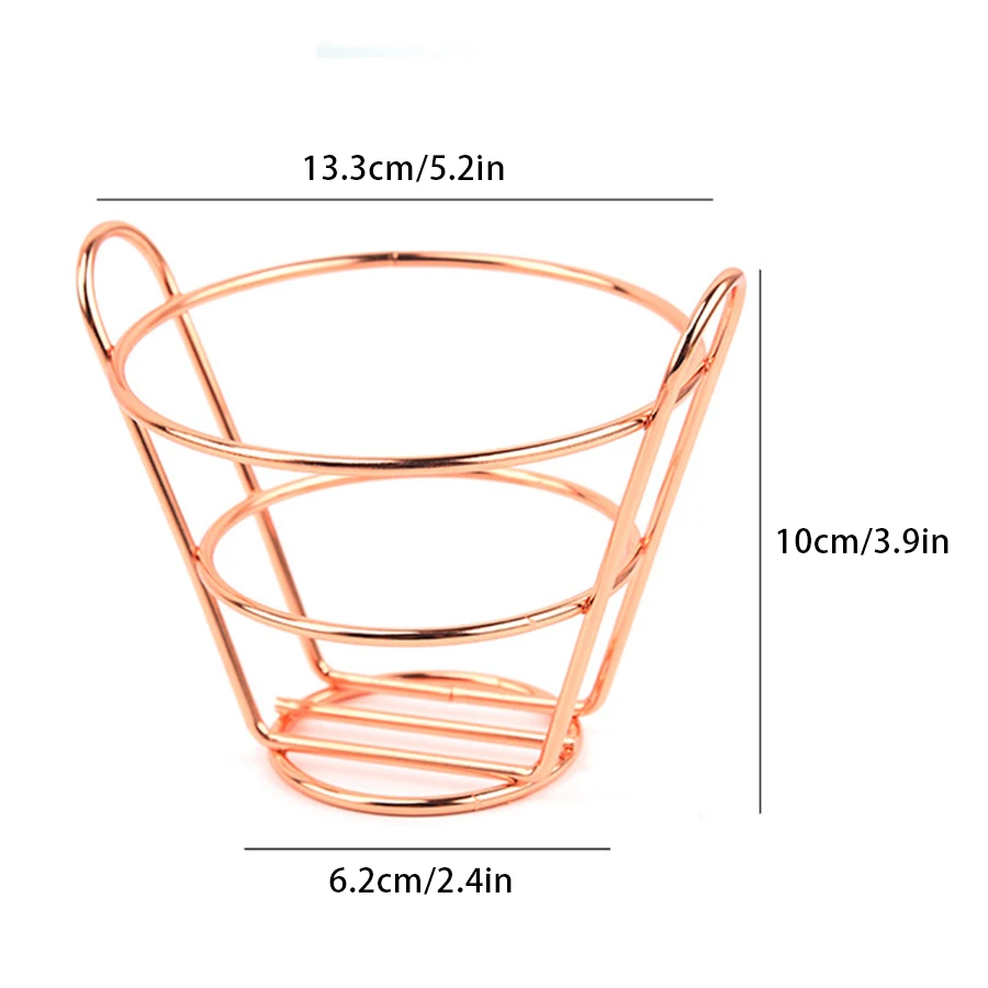 1PC snack Chip basket Creative Iron Craft snack Chip basket Round net Fried basket Fried chicken basket Bread basket