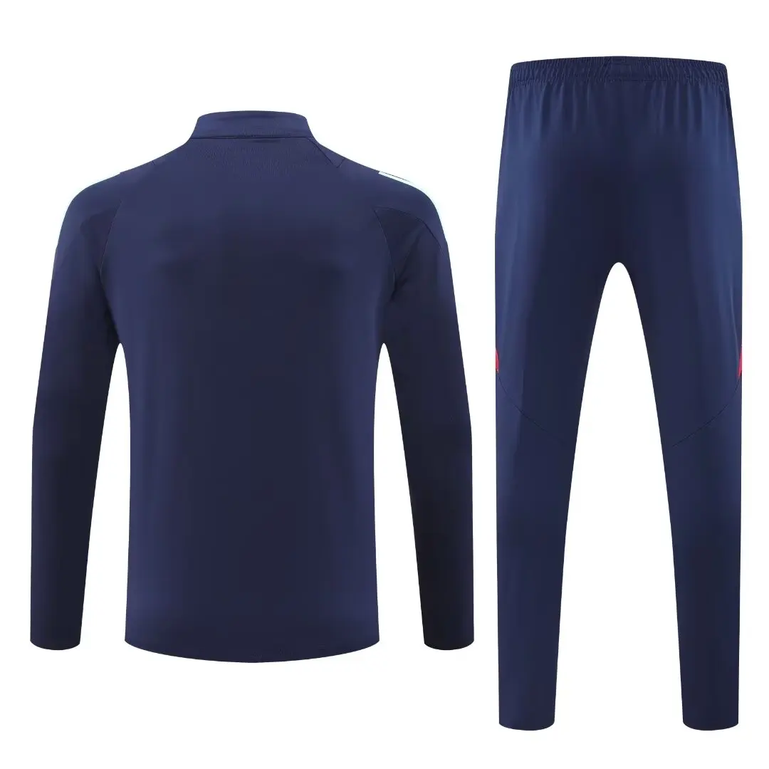 new Men sports set Spanish Fans shirt soccer Half Zipper Jacket Training wear games Jerseys baseball Kit Tops and trousers
