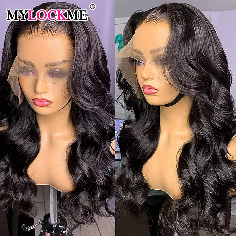 28 30 32 34 Inch 180%  13x4 Body Wave Lace Front Human Hair Wigs Brazilian Wave 13x6 HD Transparent Lace Frontal Wig For Women