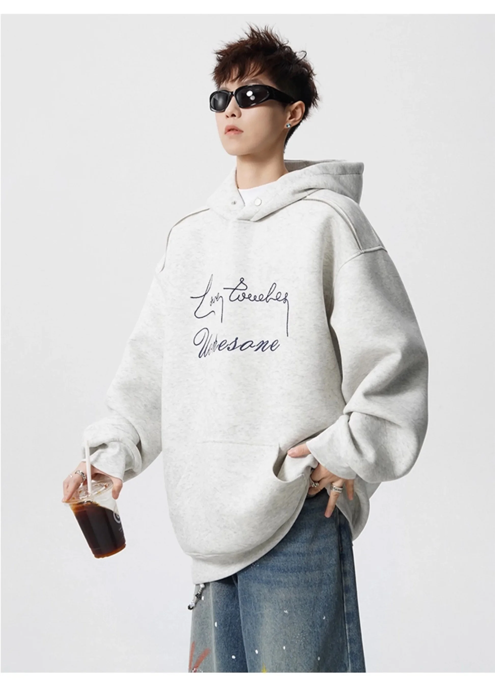 

Мужские зимние худи с капюшоном, больших размеров, быстросохнущие, хлопковые, в стиле хипстер, с множеством карманов, удобные, в стиле Харадзюку, Red Force, с мультяшным принтом, свободного кроя