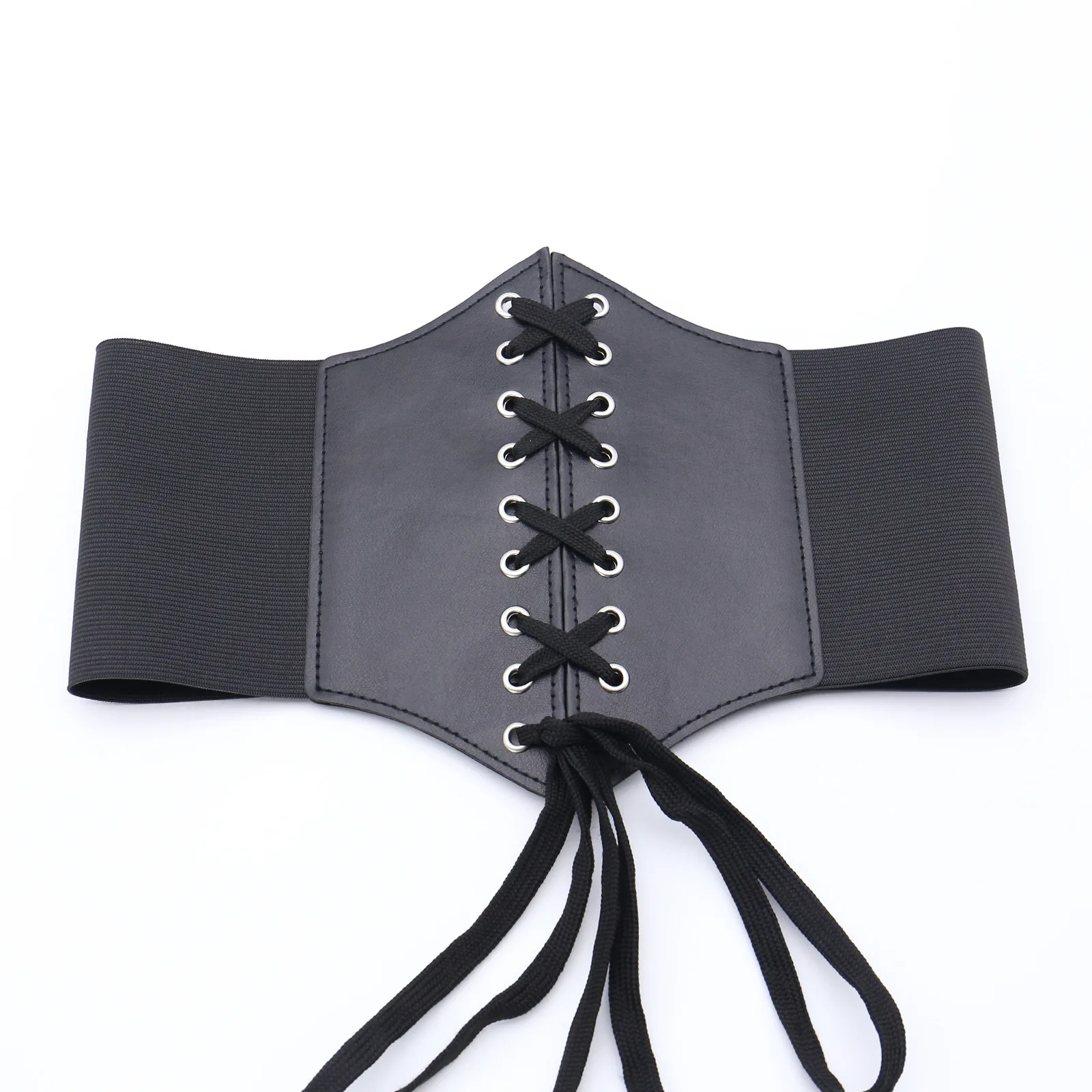 Renaissance Style Womens Corset Waist Cincher Lace Up Cosplay Belt Elastic Waistband for Sweater Dress