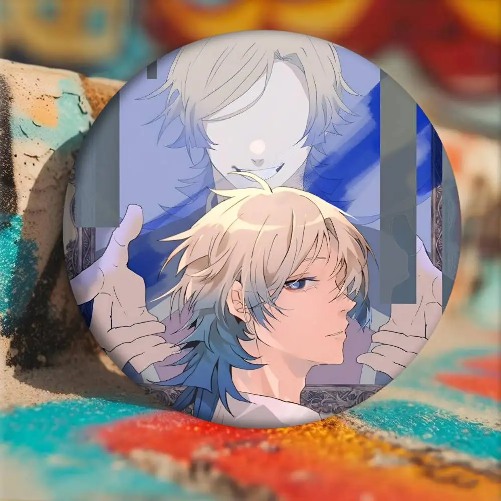Classic Anime B-Blue Lock Michael Kaiser Manga Badge Round Art Brooch Clothes Backpack Accessories Lapelnd Laserh view 5