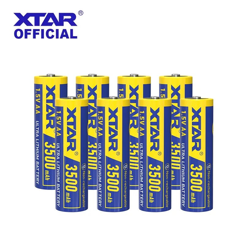 XTAR 8PCS AA 3500mAh Disposable Lithium Iron Battery High Capacity Eco-friendly Lightweight Long-lasting Power for Smart Devices