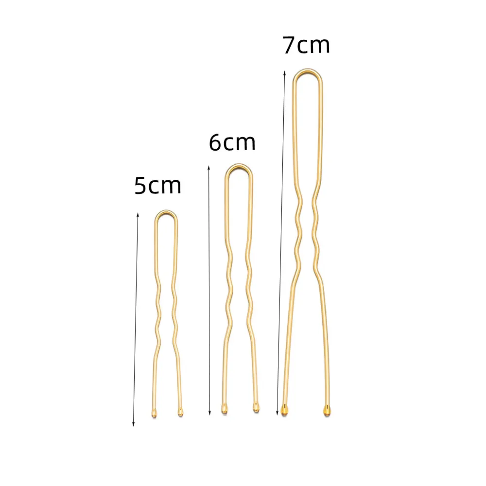 50Pcs/Lot 50-70mm Waved Hair Pins U Shaped Hairclip Women Girls Hairpins Bride Wedding Hairstyle Metal Hairdressing Tools