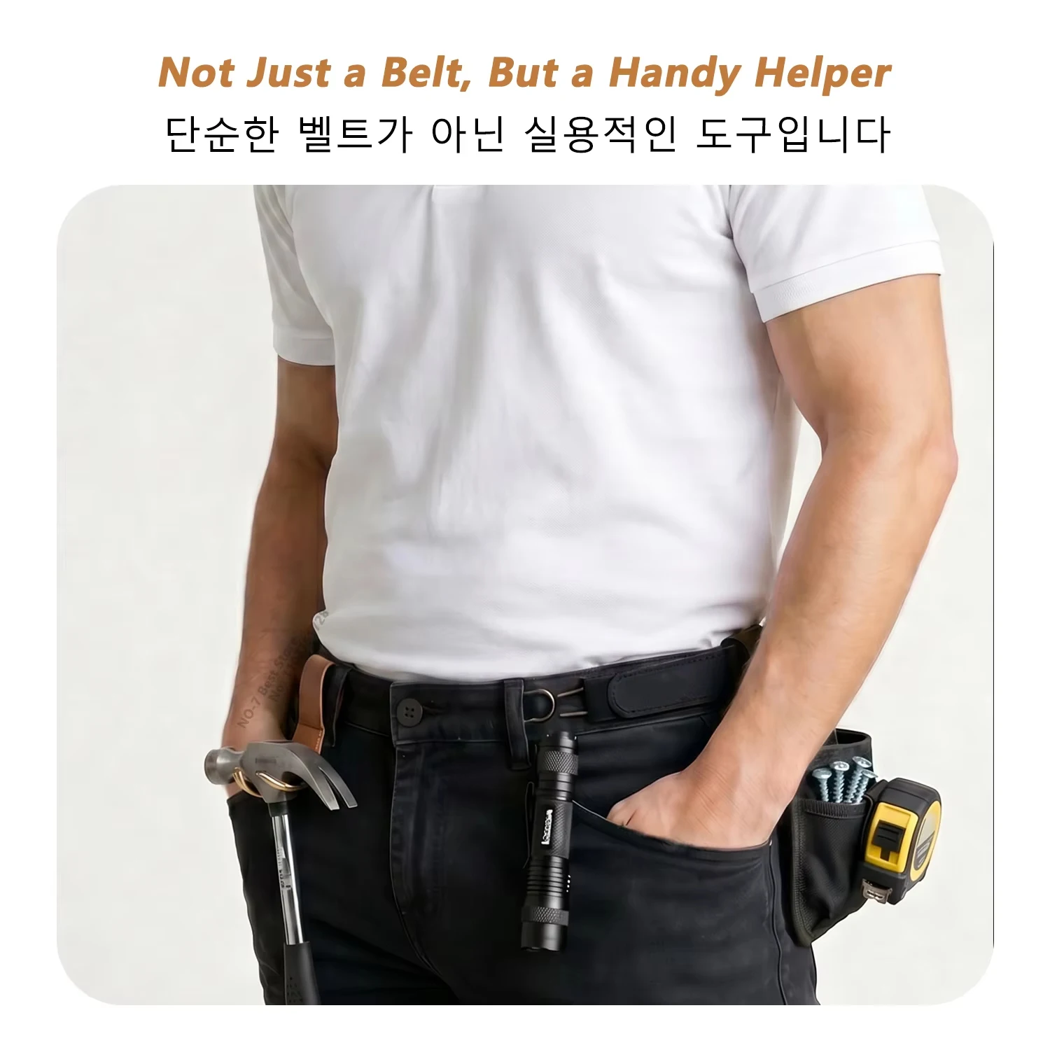 Adjustable No-Buckle Elastic Belt for Men & Women Invisible Metal Hook Side Belt Comfort Stretch Waistband for 1.5" Belt Loops