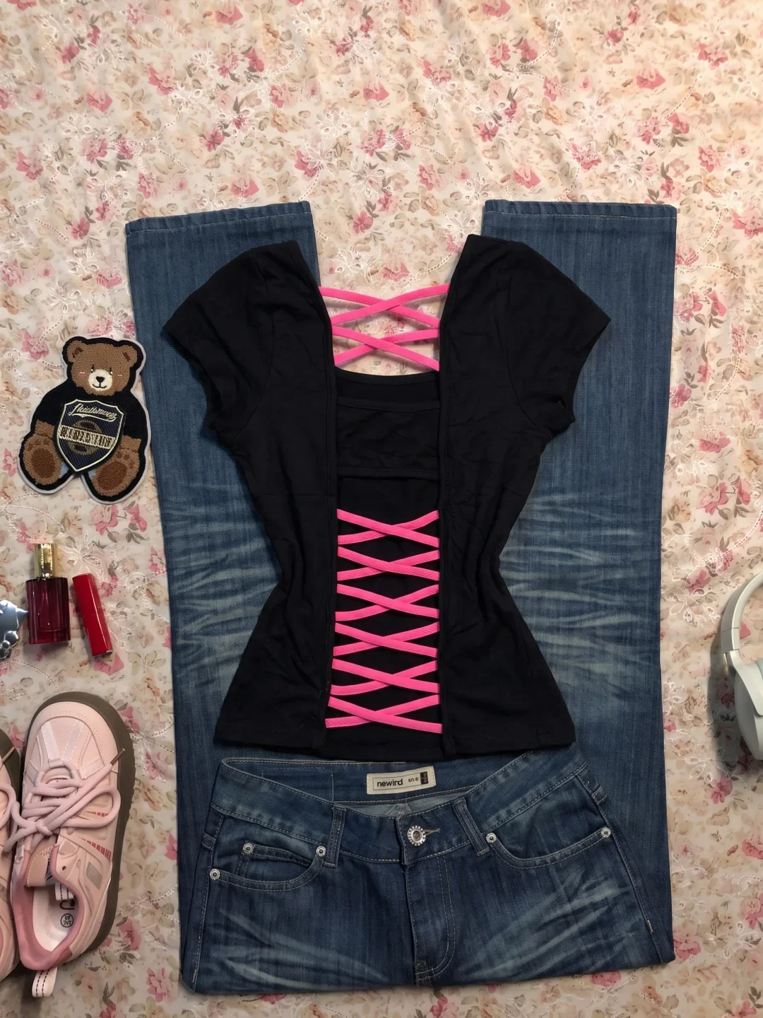 Aesthetic T-shirt Y2k Slim Punk Goth Vintage 2000s Harajuku Crop Top Sexy Backless Print Streetwear Hot Girl Basics Summer Tees