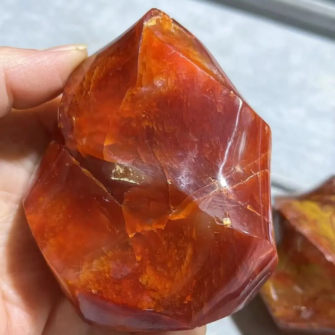 1PC Red Agate Crystal Flame Natural Carnelian Quartz Torch Gemstone Free Form Crystals Healing Reiki Home Decor