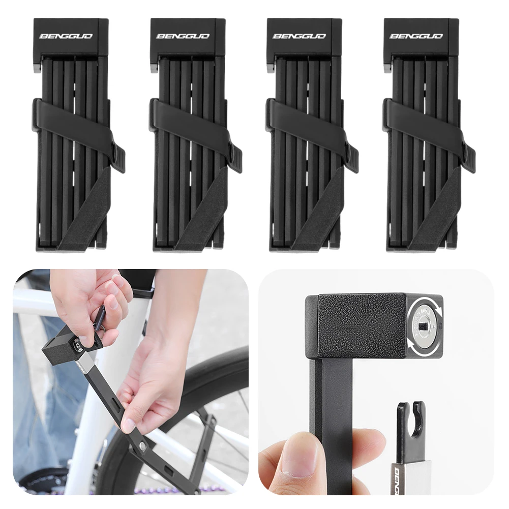 

Складной противоугонный цепной замок для велосипеда, водонепроницаемый, для электровелосипедов, горных и шоссейных велосипедов, мотоциклов, скутеров, электросамокатов