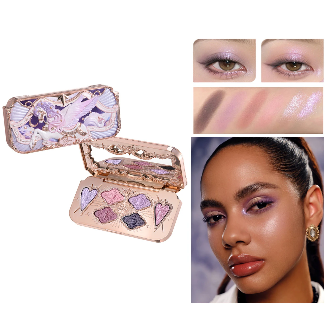 Flower Knows Swan Ballet 6 Color Eyeshadow Palette Matte Shimmer Pearl Glitter Waterproof Highly Pigmented Long Lasting Makeup image 3