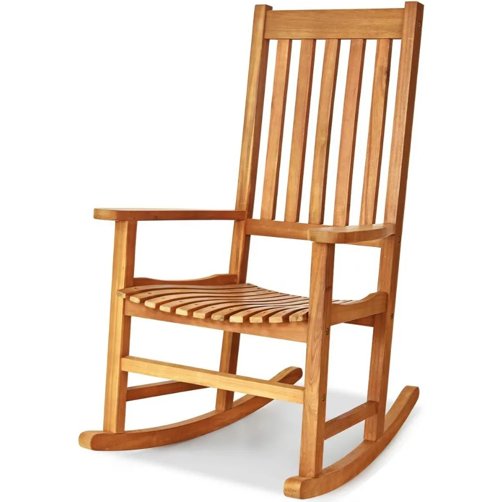 

Moccha Outdoor Rocking Chair, Acacia Wood Frame, Porch Rocker for Garden, Lawn, Balcony, Backyard and Patio (1, Natural)