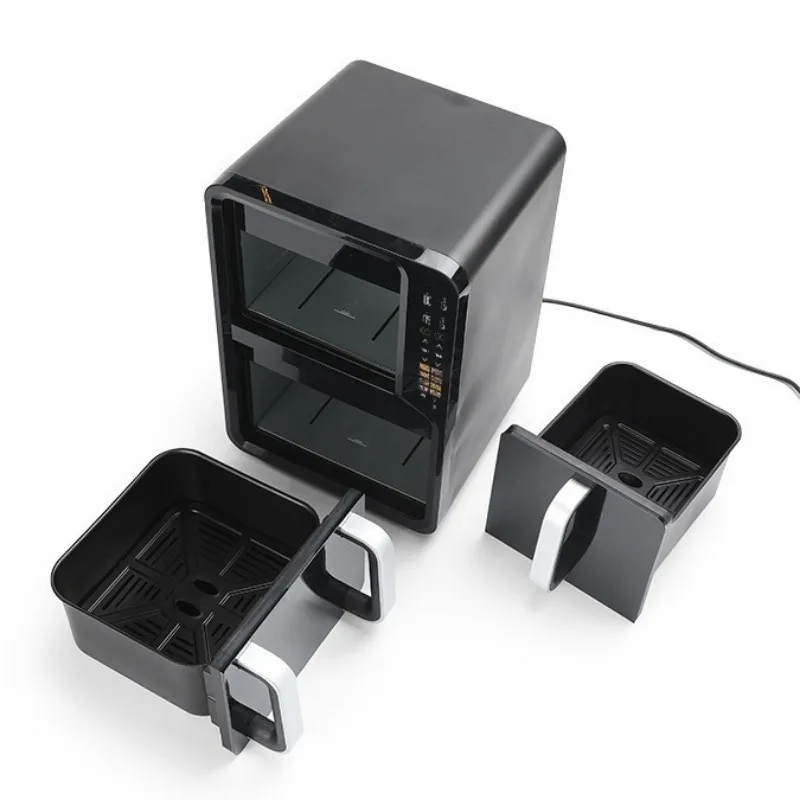 2026 Home-use 12L large-capacity double-layer top-bottom kitchen air fryer with visual display electric fryer view 4