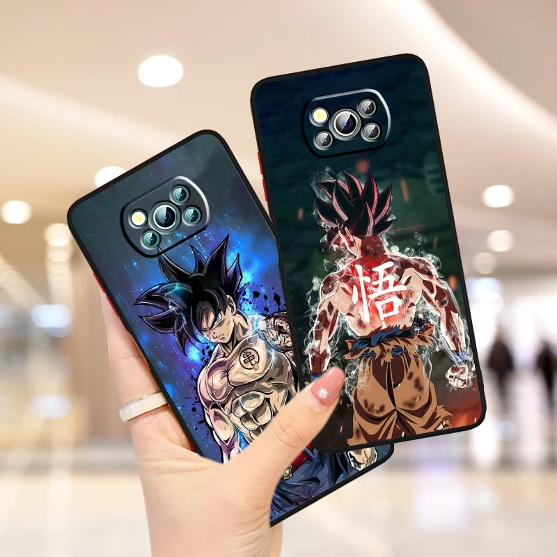 Fashion D-Dragon Ball Goku Frosted Translucent For Xiaomi Mi Poco X5 X4 X3 M6 M5S M5 M4 M3 F5 F4 F3 GT Pro 5G Funda Phone Case