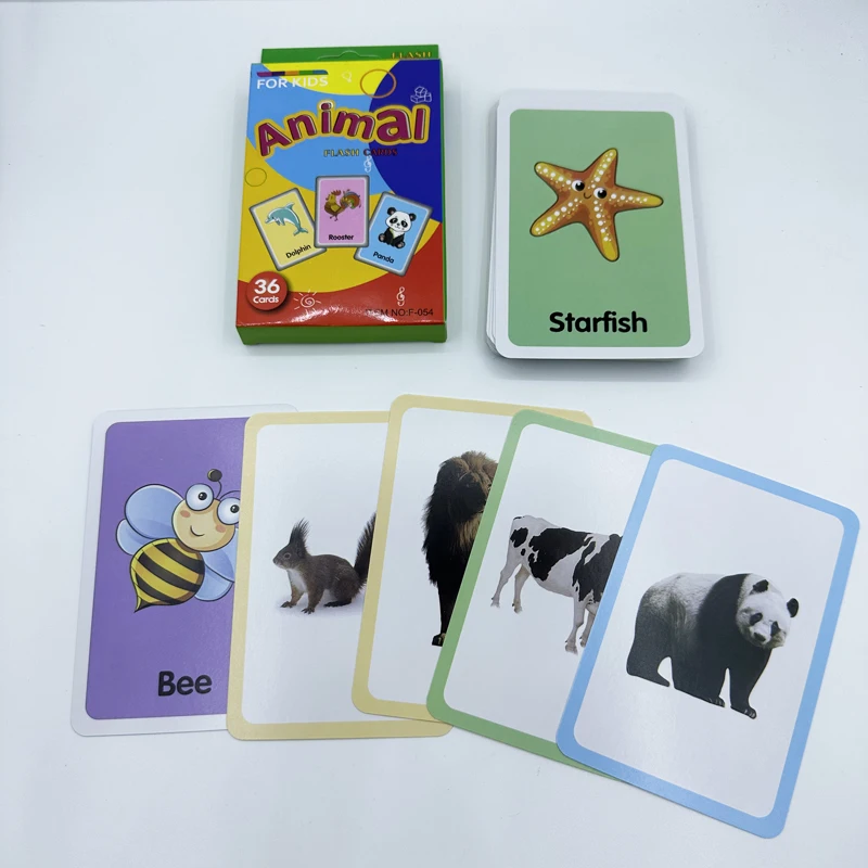 36Pcs Kid Cognition Card colore animale parti del corpo insegnamento bambino inglese apprendimento Flash Card giocattolo educativo precoce regalo