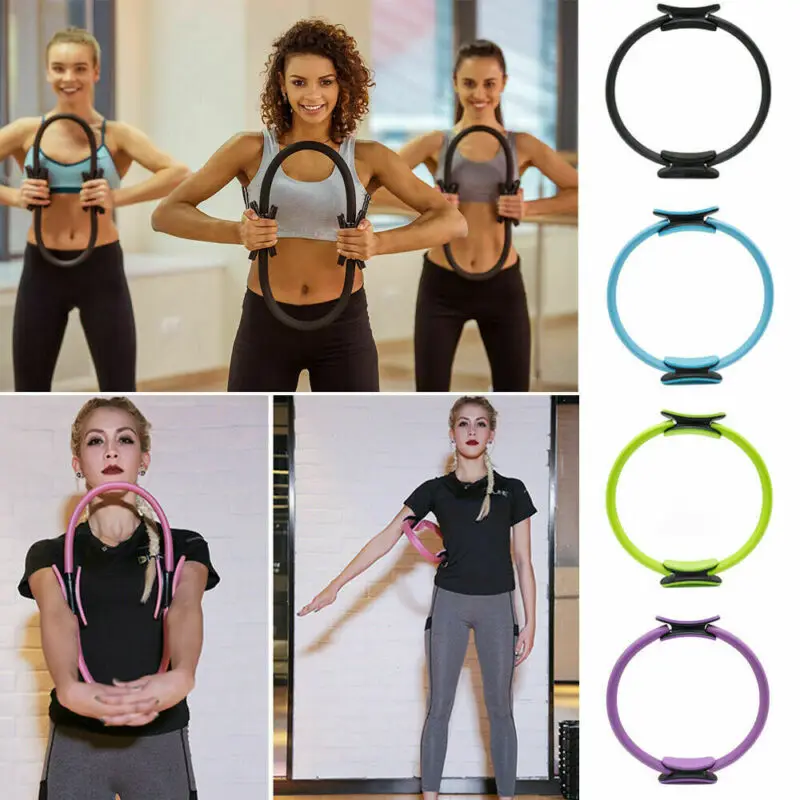 Female Multicolor Yoga Pilates Circle Double Grip Magic Circle Body Exercise Fitness Weight-Bearing Yoga Shape Pilates Circle