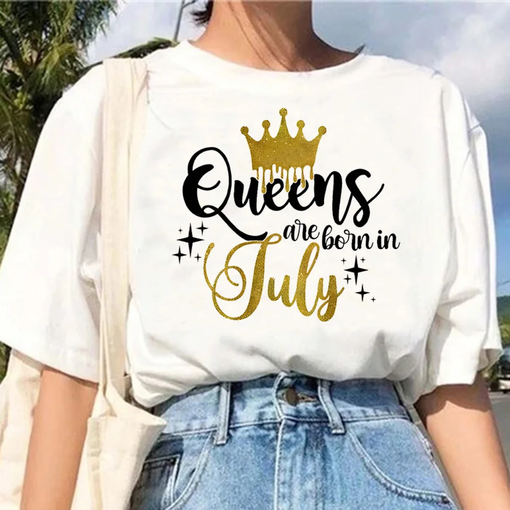 Golden Crown Queen Are Born in January to December t-shirts women streetwear tshirt girl y2k clothing