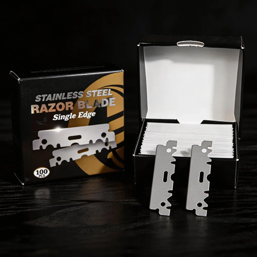 15/100pcs Box Professional Stainless Steel Razor Blade Manual Shaver Double And Single-Sided Blade Men Shaving Replacement Blade