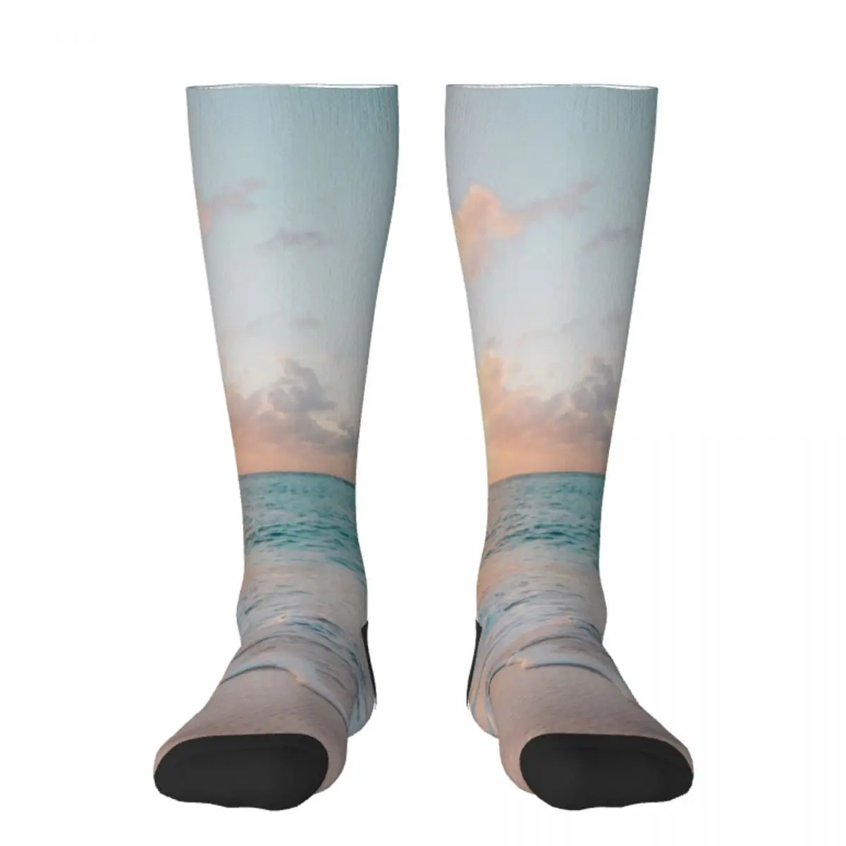 

Ocean Blue Shore Sunset Socks gifts cotton anti slip football cool Women's Socks Men's