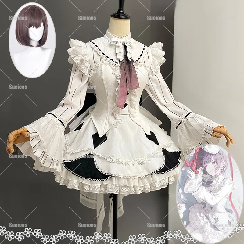 Game Silent Gift of Flowers Shinonome Ena Cosplay Costume Lolita Dress PJSK 25 Enanan Wig Role play For Hallowmas Carnival Women