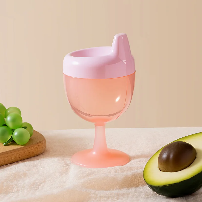 Children's Tumbler Training Cup Home Anti-Spill Water Cup Milk Juice Sippy Cup with Spout and Measurement Markings