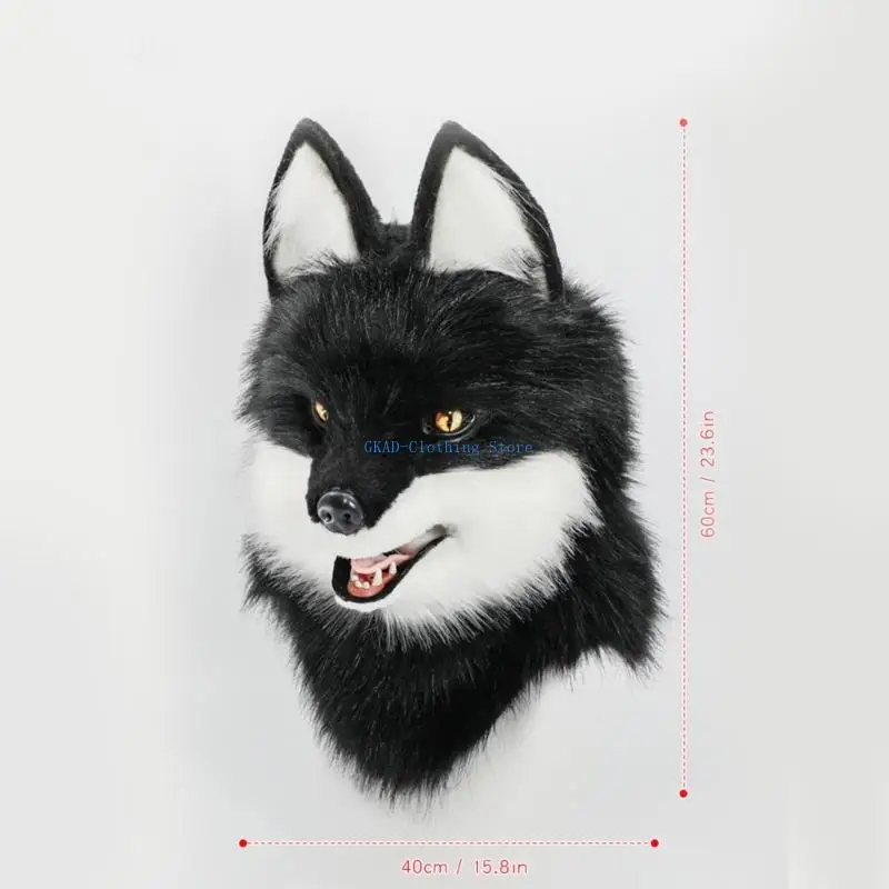 N0PE واقعية الذئب رأس القبعة قبعة تغطية كاملة التغطية لقبعة هالوين تأثيري #6