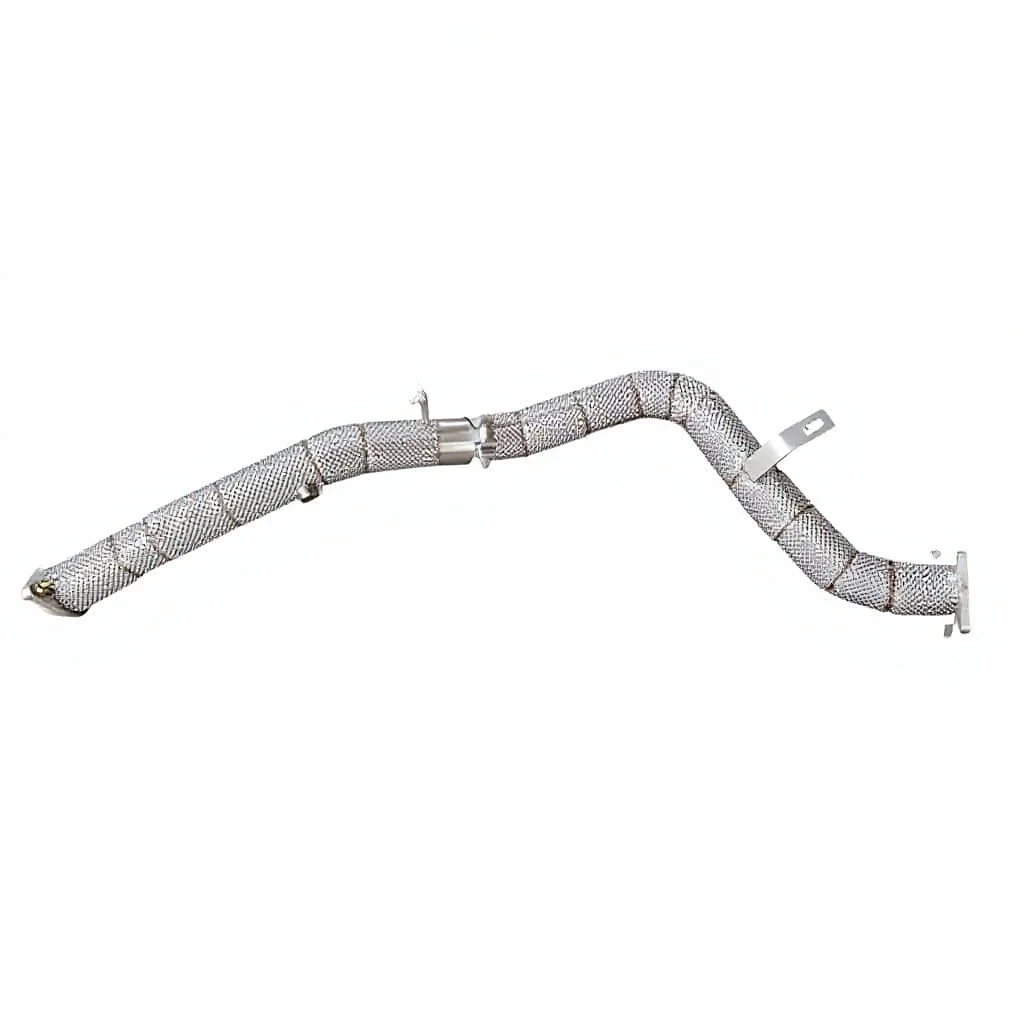 Turbo Back Exhaust Downpipe For Subaru Impreza WRX STI 2.5T With Heat Shield Split Design Downpipe + Front Pipe
