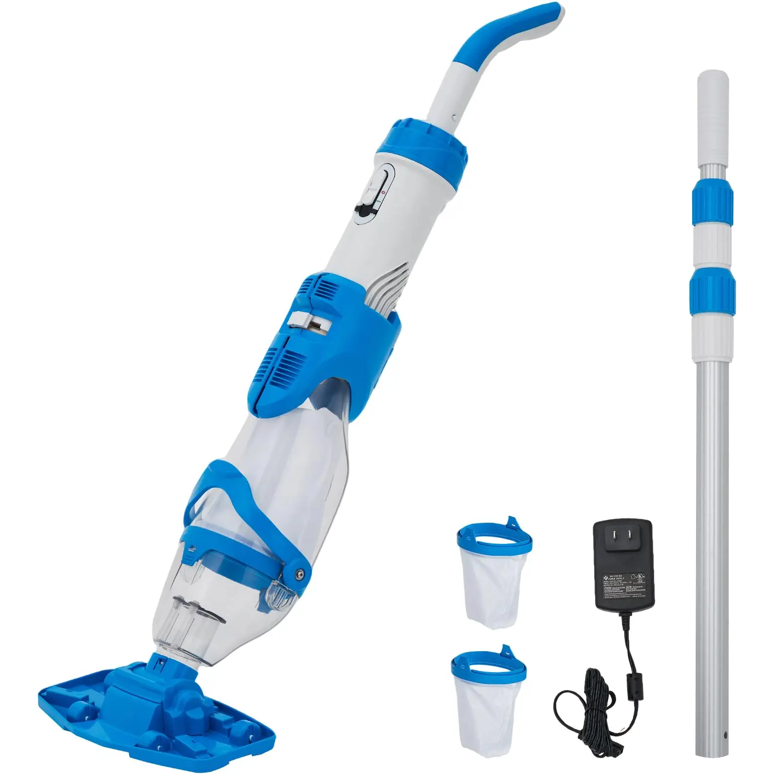 

Wireless Pool Vacuum Handheld Cleaner With Telescopic Pole 60Mins Rechargeable Dual-Speed Sweeper For Hot Tub Above Ground Spa