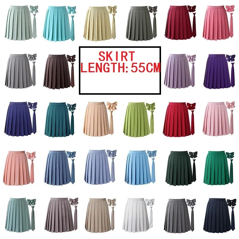 Knee Length Skirts Womens Summer Japanese School Pleated Skirts High Waist Kawaii Cute Pink Plaid Skirt Uniform Harajuku Jupe